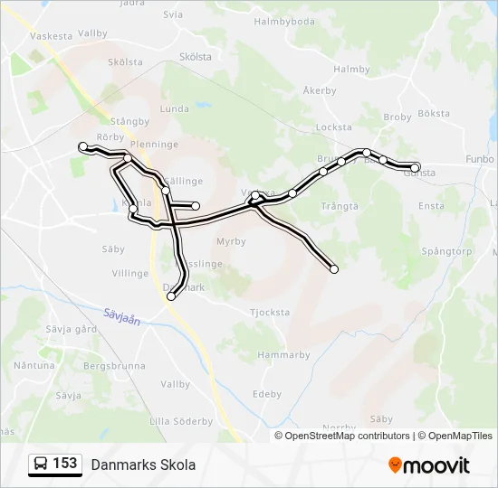 153 Route: Schedules, Stops & Maps - Danmarks Skola (Updated)