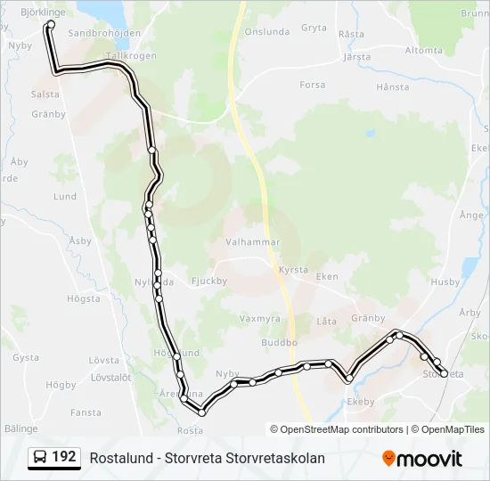 192 Bus Line Map