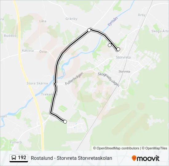 192 Bus Line Map