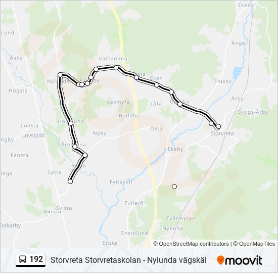 192 bus Line Map