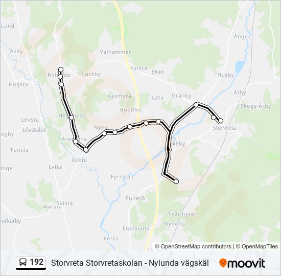 192 bus Line Map