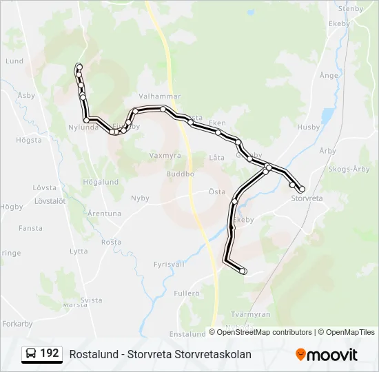 192 Bus Line Map