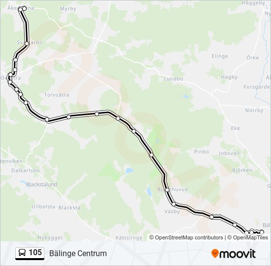 105 bus Line Map