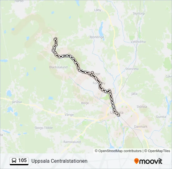 105 Bus Line Map