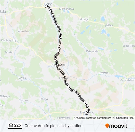 225 bus Line Map