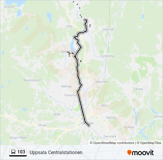 103 bus Line Map