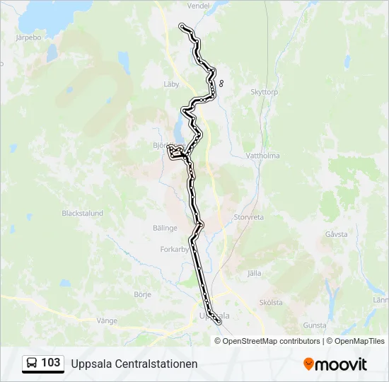 103 Bus Line Map