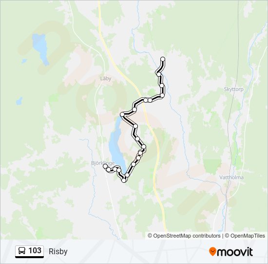 103 bus Line Map