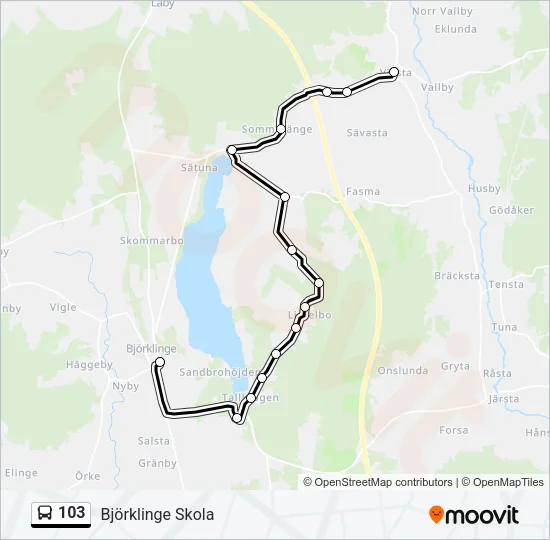 103 Bus Line Map