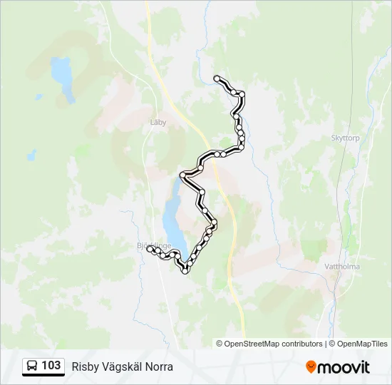 103 Bus Line Map