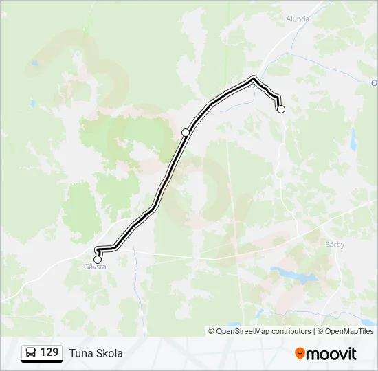 129 Bus Line Map