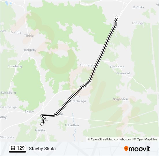 129 bus Line Map