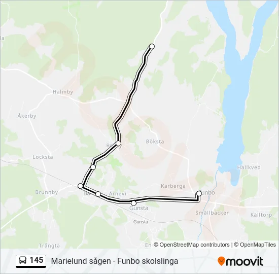 145 Bus Line Map
