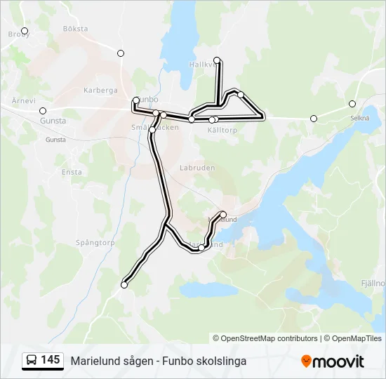 145 Bus Line Map