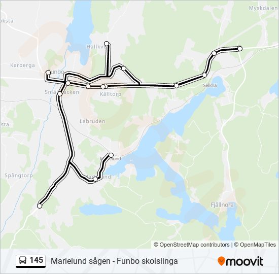 145 bus Line Map