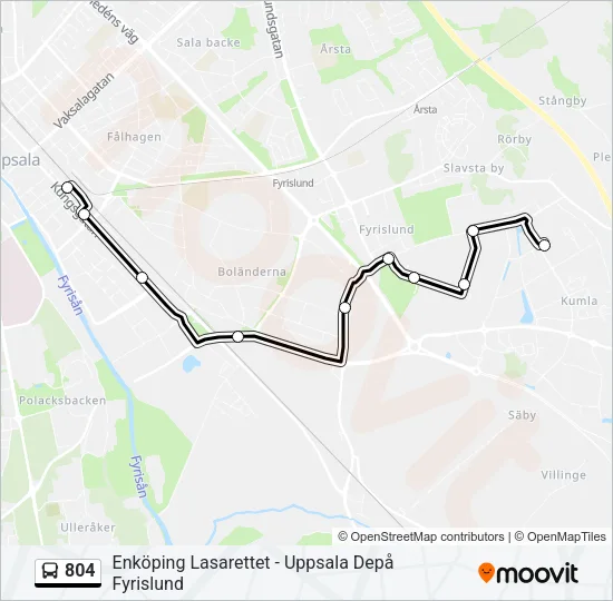 804 Bus Line Map