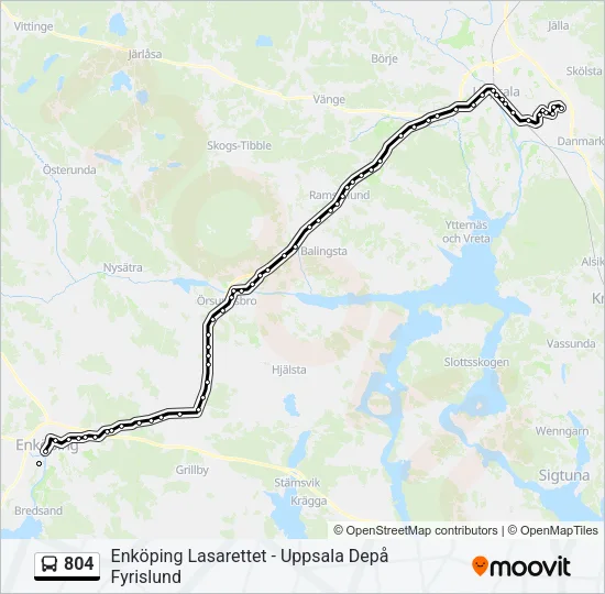 804 Bus Line Map