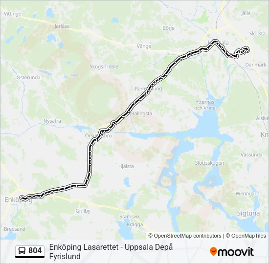 804 Bus Line Map