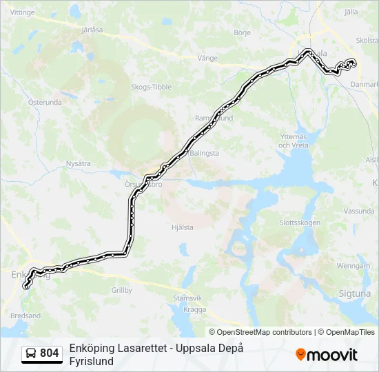 804 Bus Line Map