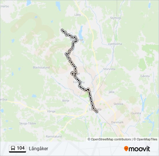 104 bus Line Map