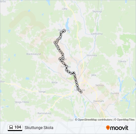 104 bus Line Map