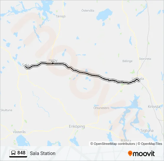 848 Bus Line Map