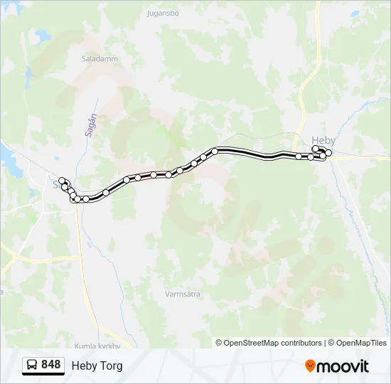 848 Bus Line Map