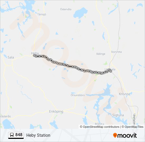 848 bus Line Map