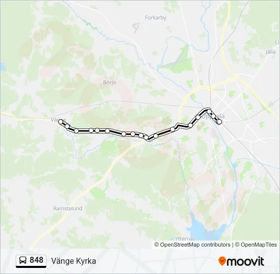 848 Bus Line Map