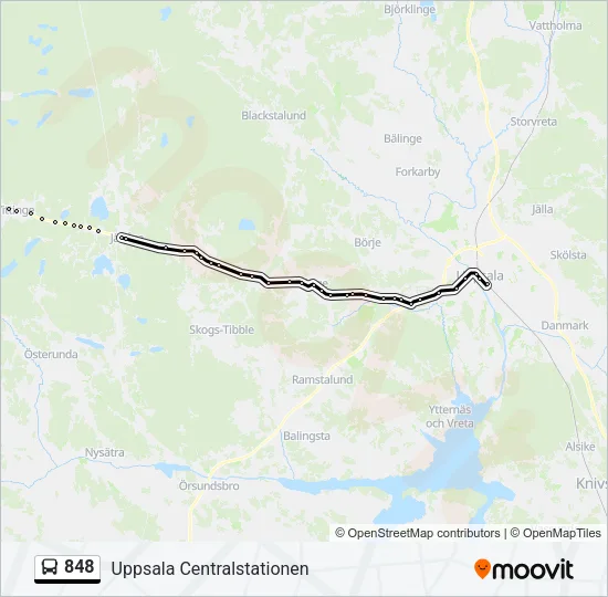 848 Bus Line Map