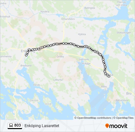 803 bus Line Map