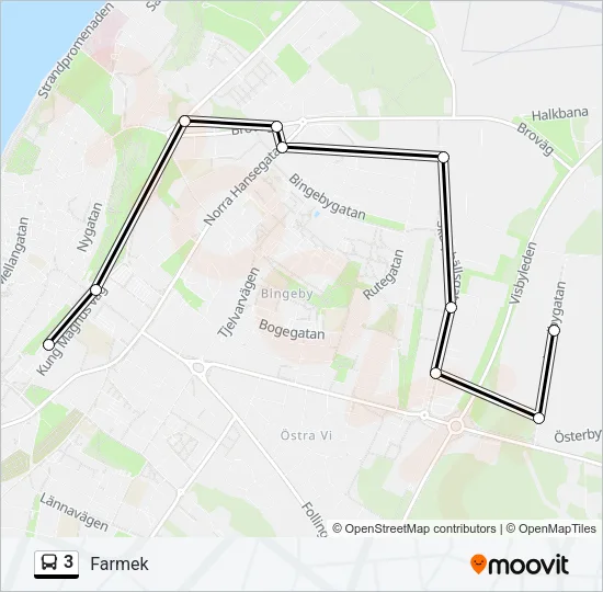 3 Bus Line Map