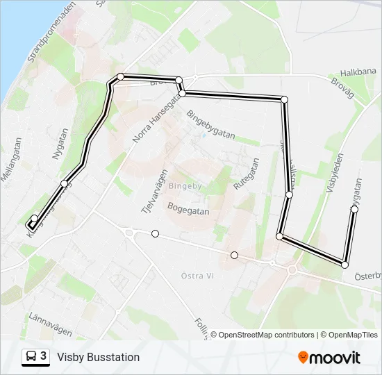 3 Bus Line Map