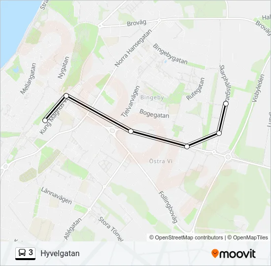 3 Bus Line Map