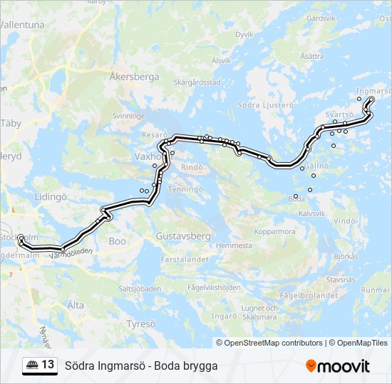 13 ferry Line Map