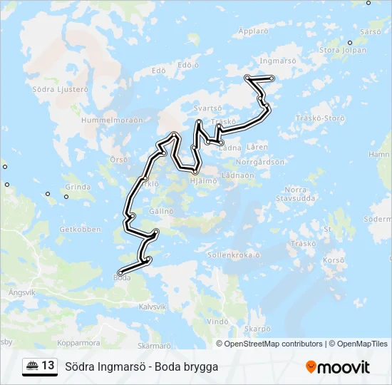 13 Ferry Line Map