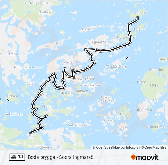 13 ferry Line Map