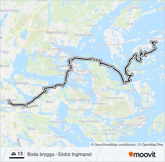 13 ferry Line Map