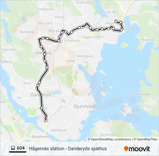 604 Bus Line Map