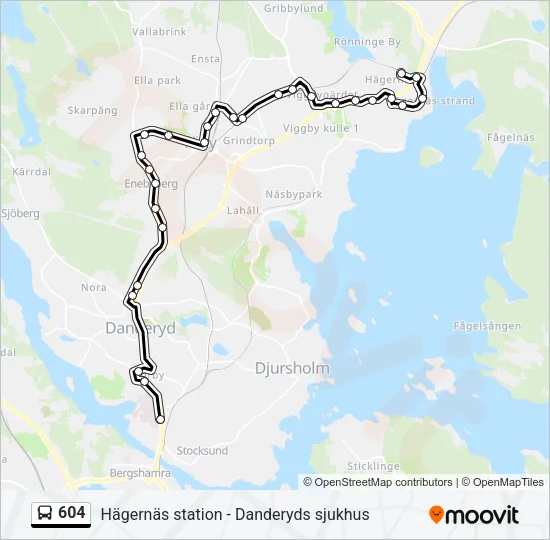 604 Bus Line Map