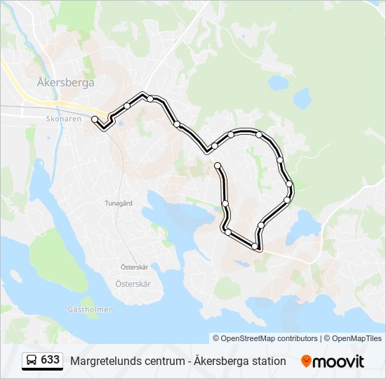 633 bus Line Map
