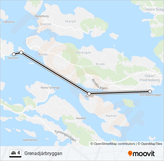 4 Route: Schedules, Stops & Maps - Grenadjärbryggan (Updated)