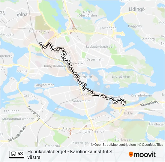 53 Bus Line Map