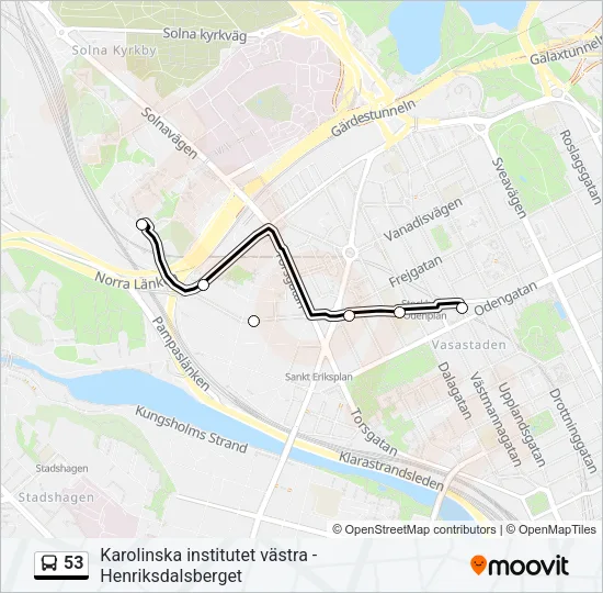 53 Bus Line Map