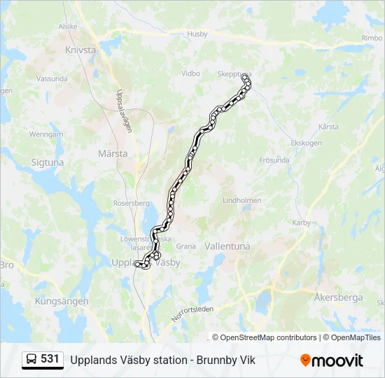 531 Bus Line Map