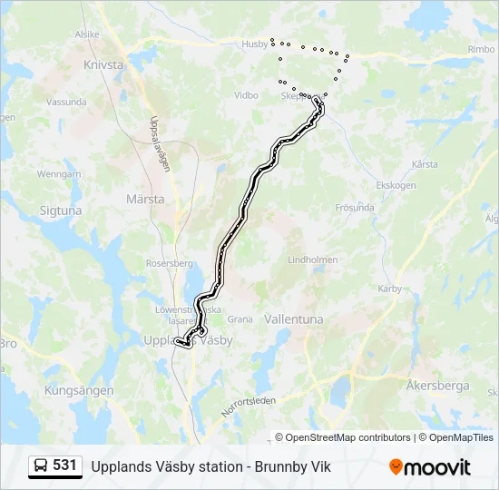 531 Bus Line Map