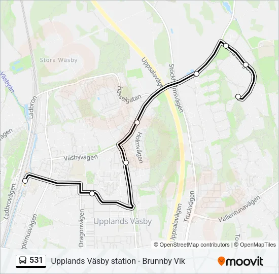 531 Bus Line Map