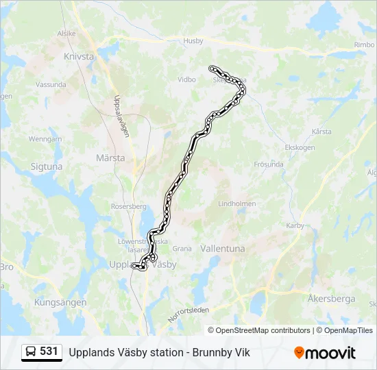 531 Bus Line Map