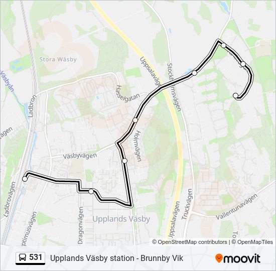 531 bus Line Map