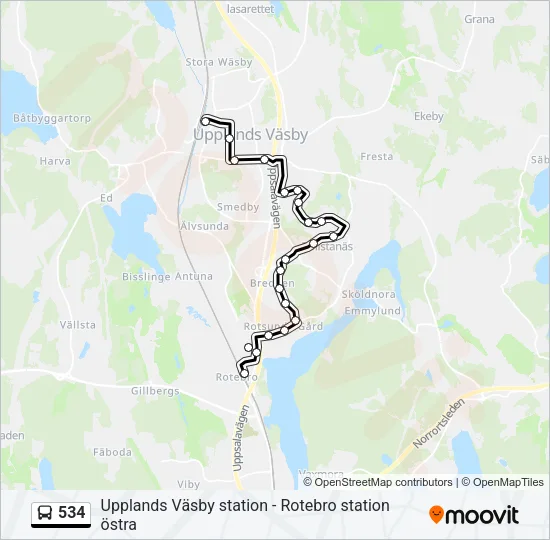 534 Bus Line Map